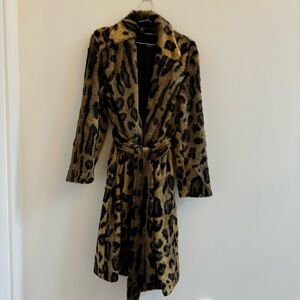 Seventy Leopard Print Coat - Black and Tan